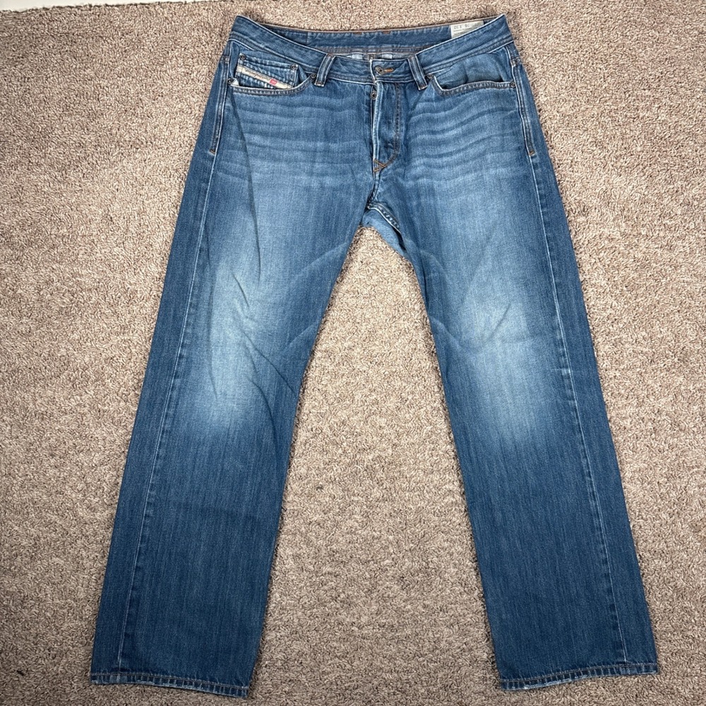 Diesel Viker Regular Straight Leg Jeans Mens 36x32 Medium Wash Button Fly USA